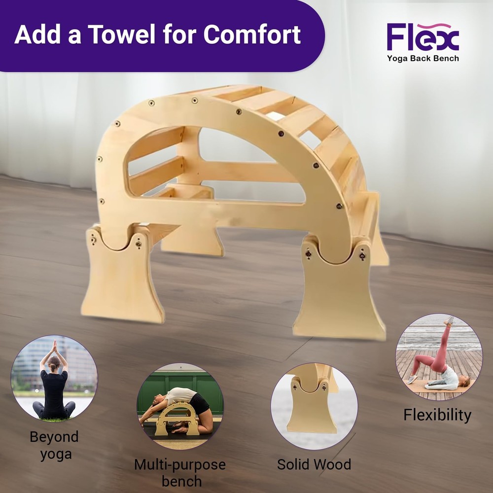 Flex - Yoga Back Bench | Elevate Your Stretch with Anatomical Bends, Ergonomi...