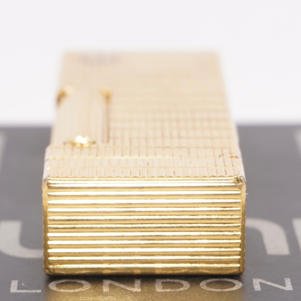 Rare Dunhill Lighter Gold Windowpane Pattern-Ultrasonically cleaned