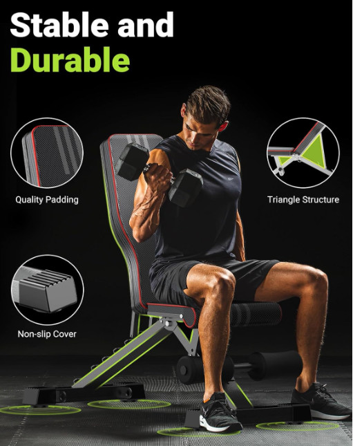 Foldable Adjustable Weight Bench for Full Body Workout