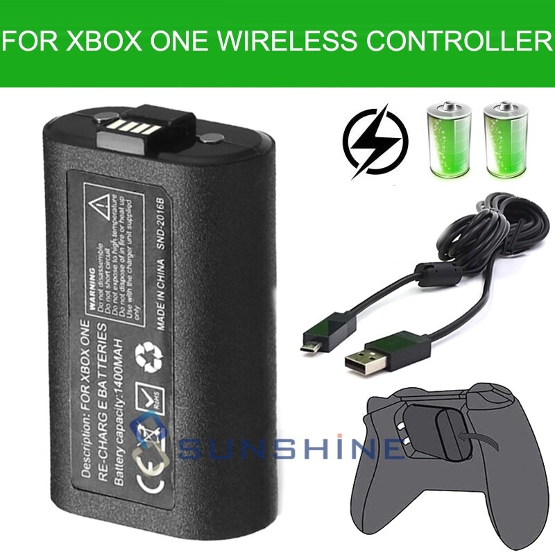 For XBOX ONE Controller Play & Charge Charging Cable + Rechargeable Battery Pack