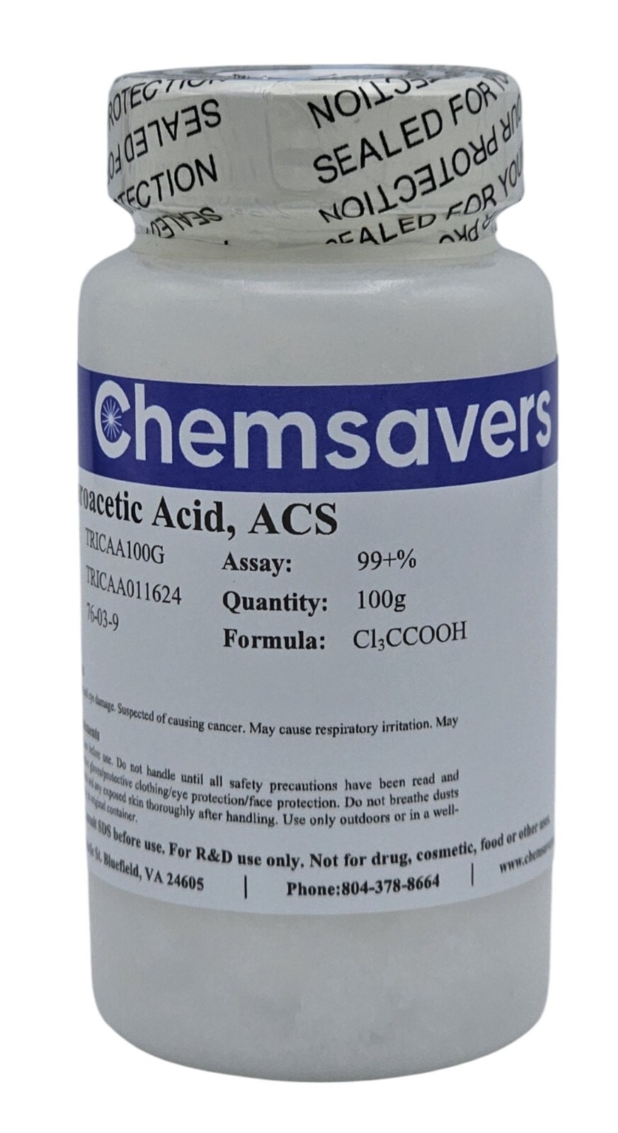 Trichloroacetic Acid, ACS, 99+%, 100g