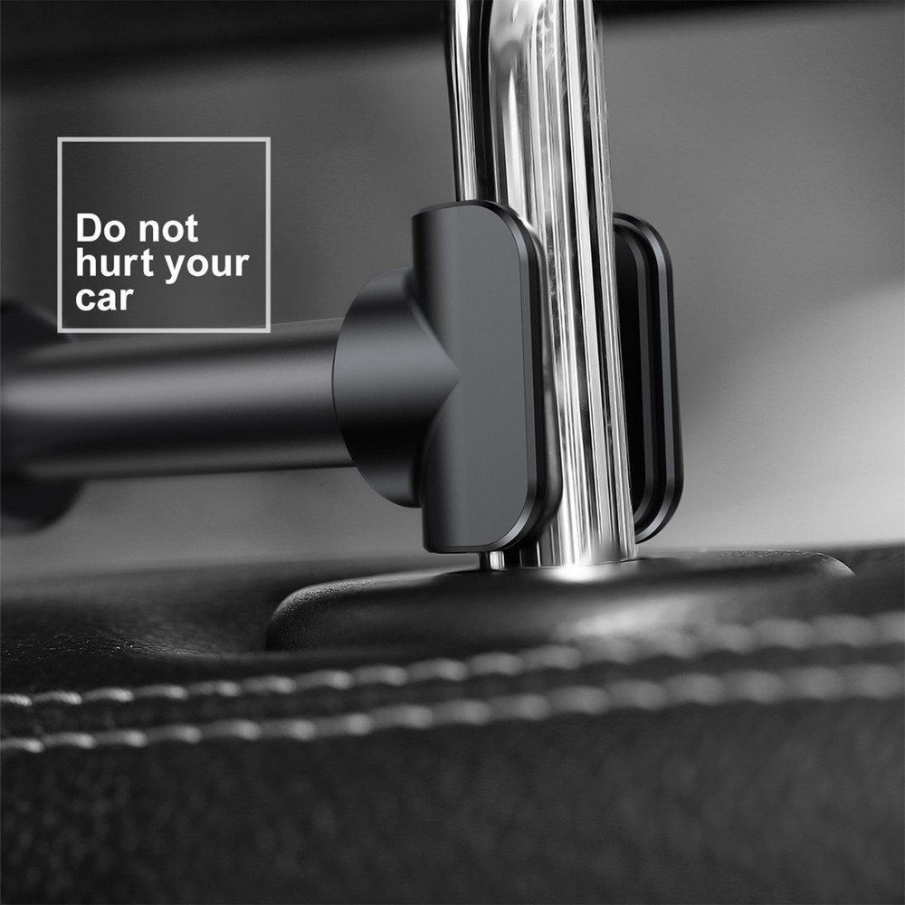 Adjustable Car Headrest Mount for Switch iPhone iPad 4-11-Inch Devices Black