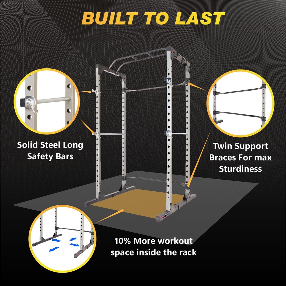 Power Cage Squat Rack 800 Lb Capacity Lat Pulldown Cable Crossover Home Gym