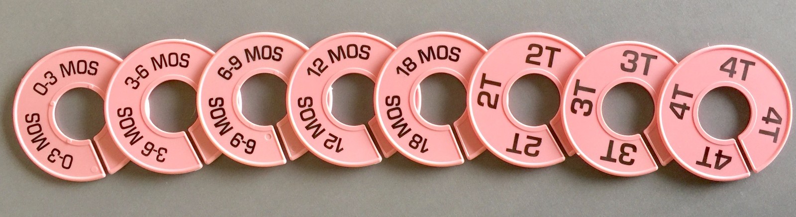 Colored Closet Rack Size Divider Organizer Set (8 PC Set) Infant Baby Toddler