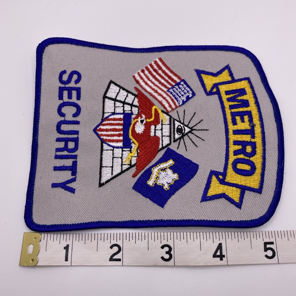 Metro Security, Security Guard Services, Embroidered Patch Crest Emblem