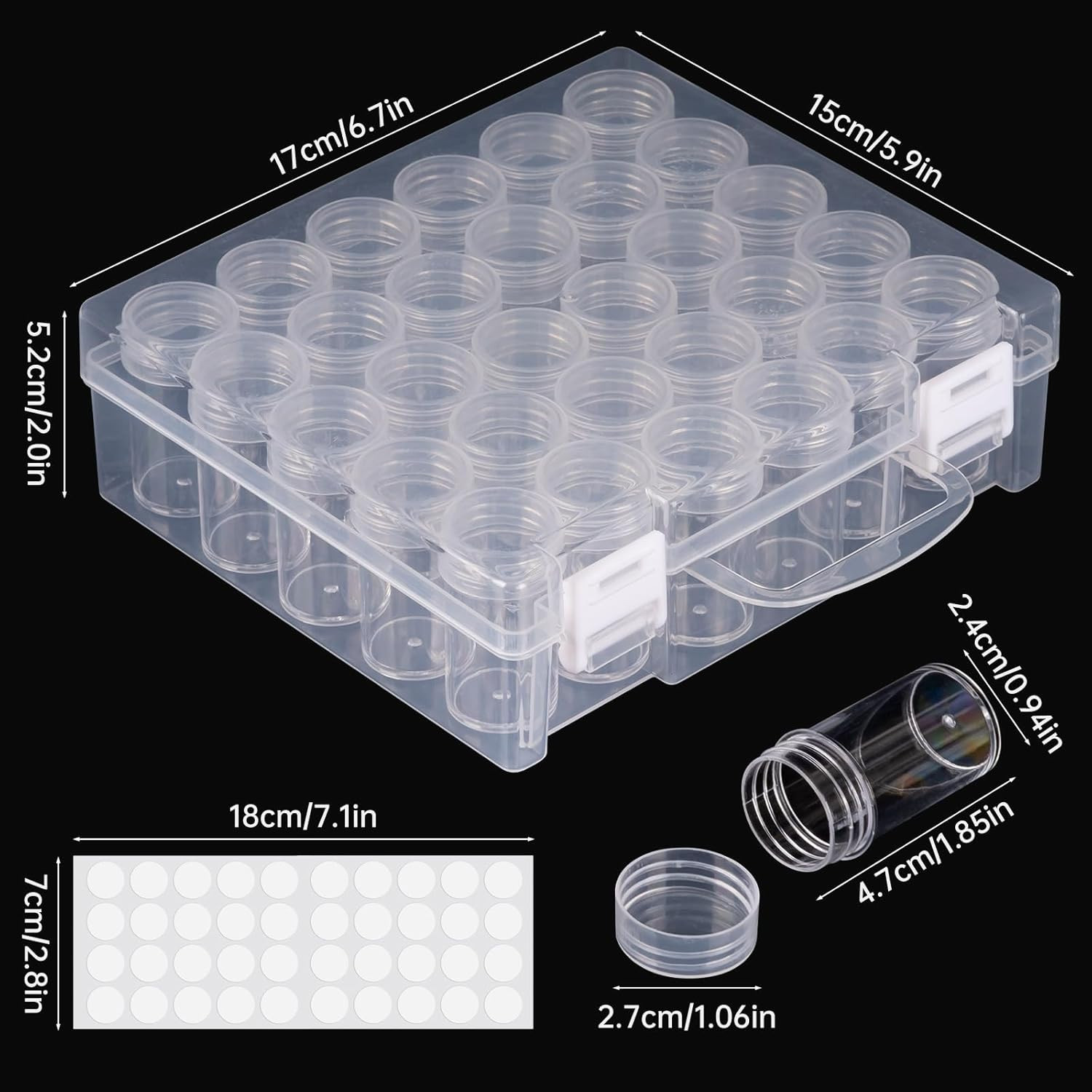 Bead Organizer, Bead Containers, 30 Grids Diamond Painting Storage Containers...