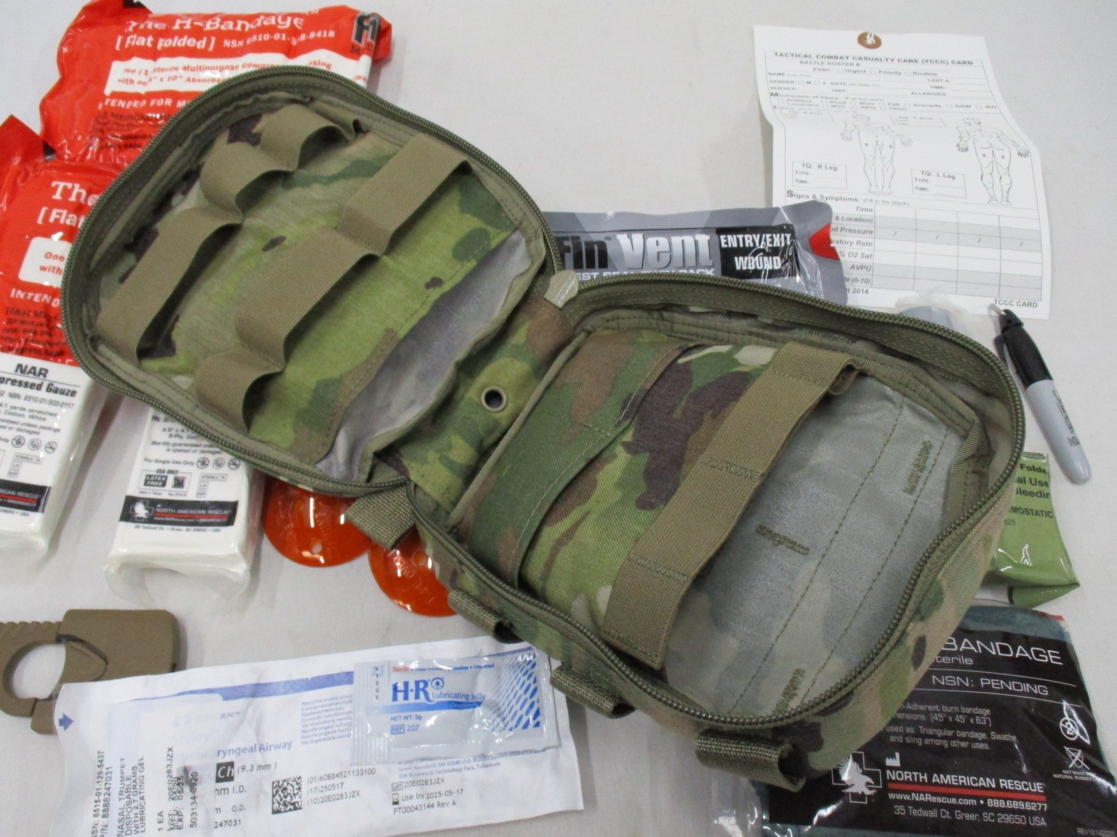 USED ARMY AIR FORCE OCP IFAK FIRST AID KIT JFAK (NO TOURNIQUETS) GAUZE EXP.2025