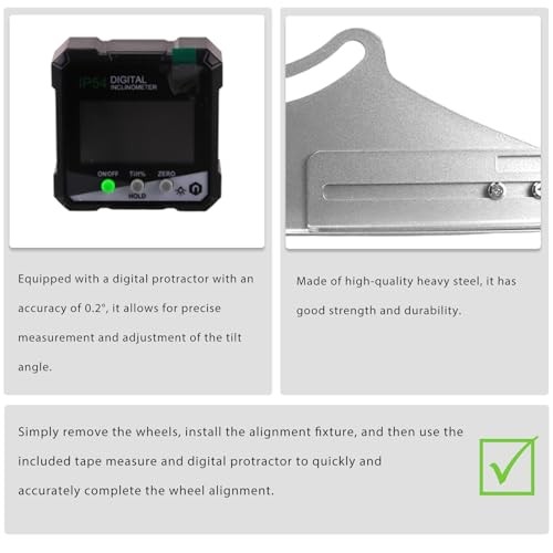 2PS Toe Alignment Tool with Digital Angle Finder, Wheel Alignment Silver