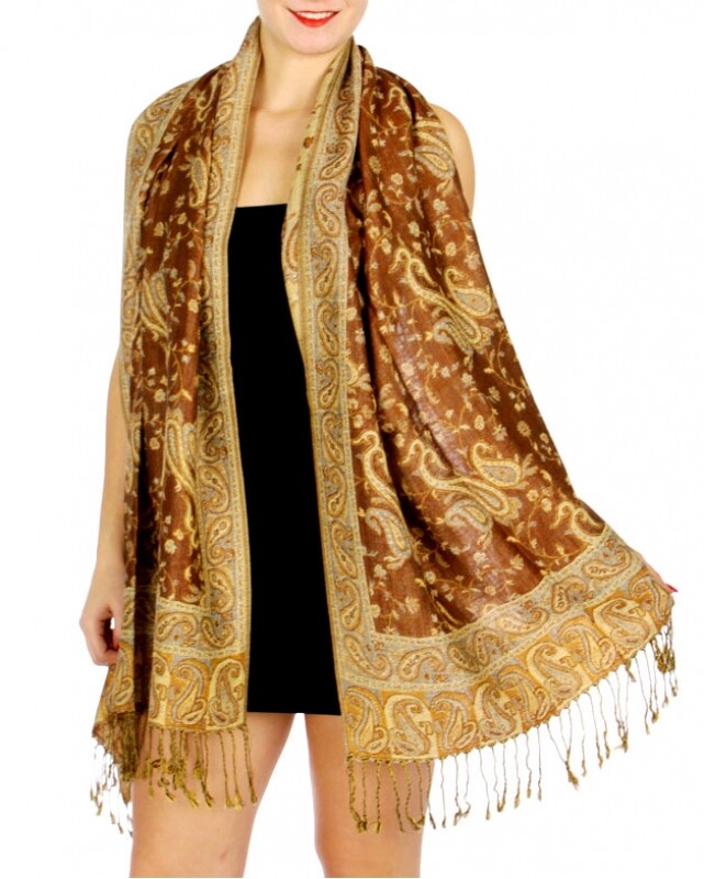 Fashion Outlined Paisley Pashmina Scarf Shawl Wrap 24 COLORS