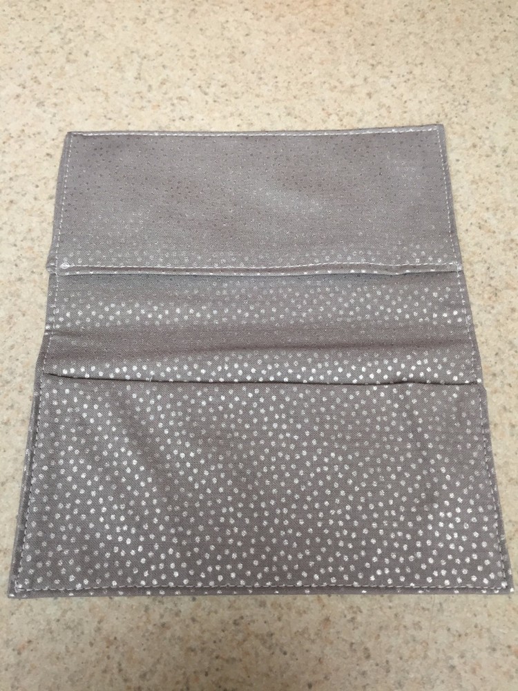 Fabric Checkbook - Tiny Silver Dots on Soft Gray Background - New!