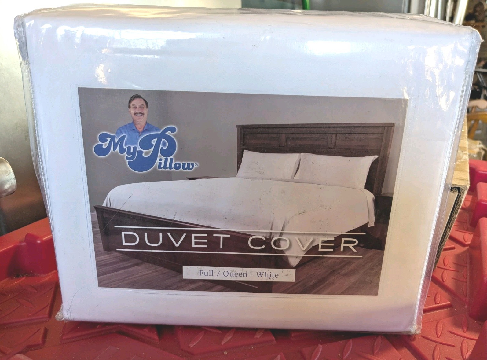My Pillow Bedding Duvet Cover + 2 Shams Full/Queen White 100% Giza Cotton 400 TC