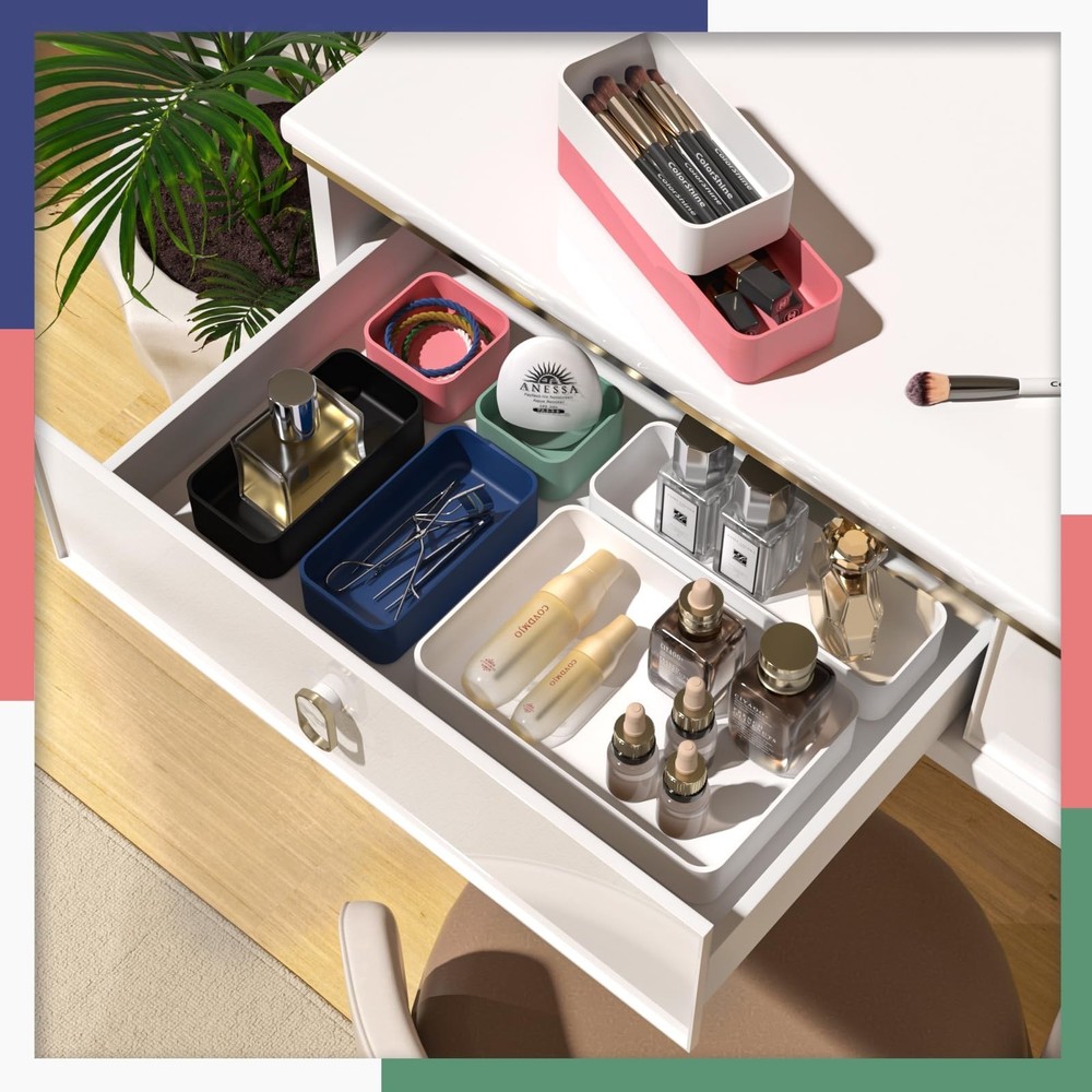 CHANCETSUI 11-Piece Stackable Drawer Organizer Set, Multi-size Desk Drawer Or...