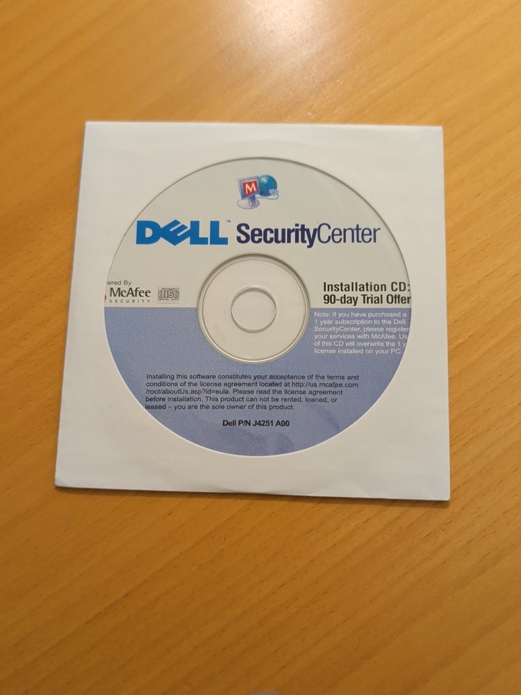 Dell McAfee SecurityCenter Disc Only