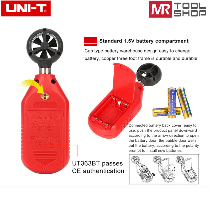 UNI-T UT363BT Digital LCD Anemometer Bluetooth Wind Speed meter Temperature Test