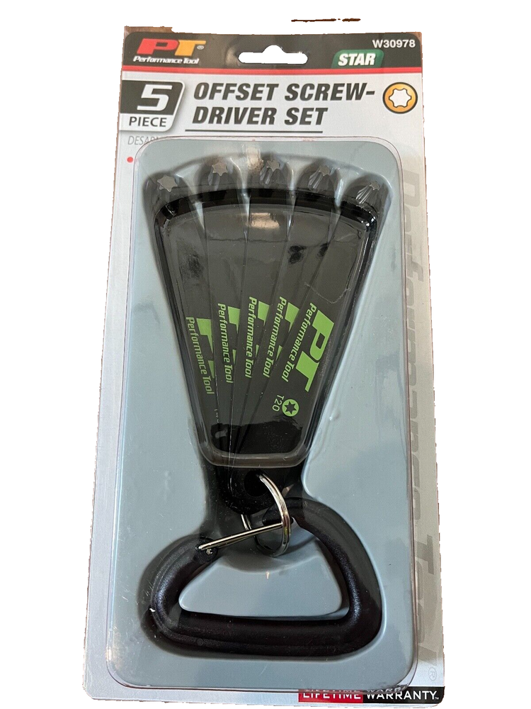 PERFORMANCE TOOL STAR OFFSET KEYDRIVER BIT 10 PCS. SET-TORX,PHILLIPS,SCREWDRIVER