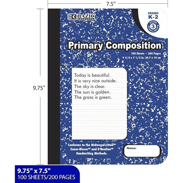 48‑Pack BAZIC Primary Journal Composition Books K‑2, 100 Sheets