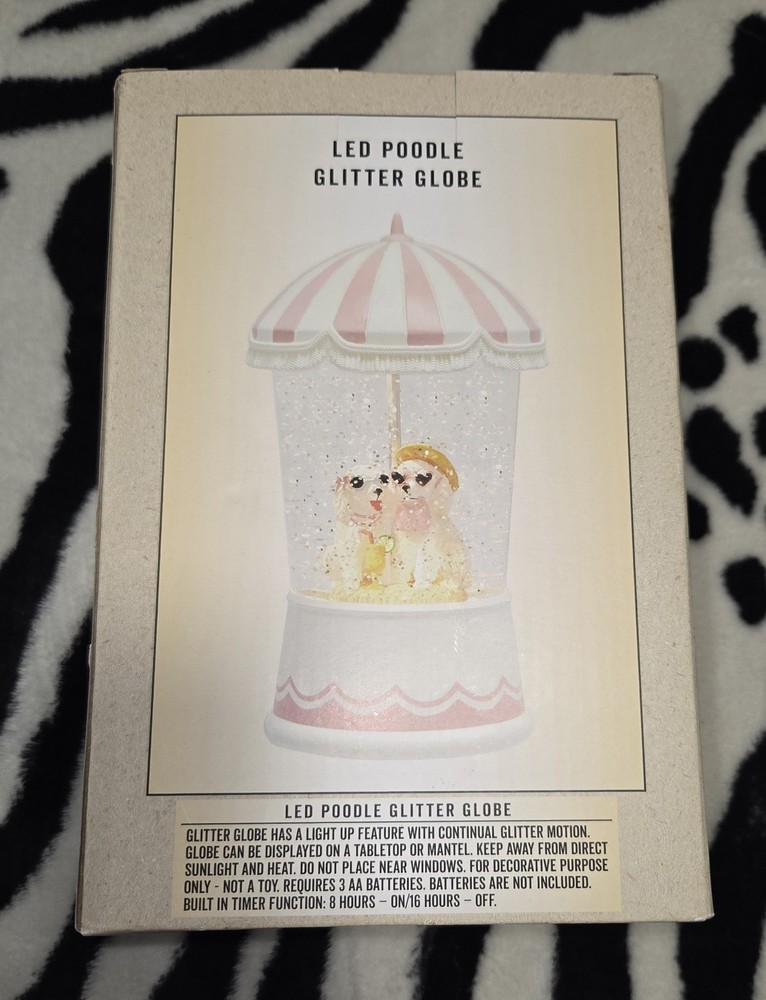 LED POODLE GLITTER GLOBE Cracker Barrel