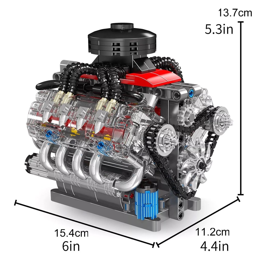 New V8 Engine Motor Engineering Model for Creative Build and Design Enthusiasts