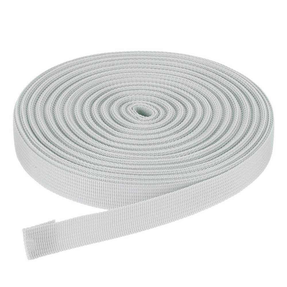 25Yard x 3/4" Width Nylon Webbing Strap Poly Flat Webbing Strapping Silver Tone