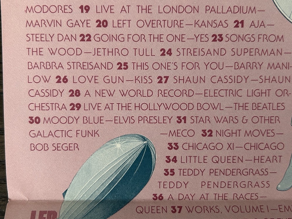 KISS Ad Radio Survey Love Gun Top Albums 1977 WPLJ Vintage Kiss Aucoin