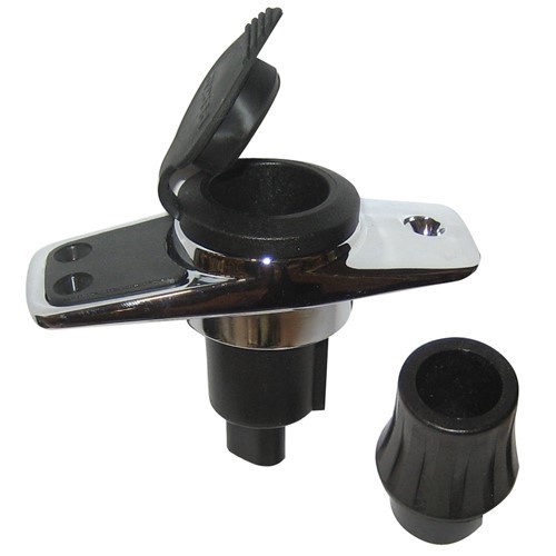 Perko Locking Collar Pole Light Mounting Base - 2 Pin Chrome Plated W/Black Cove