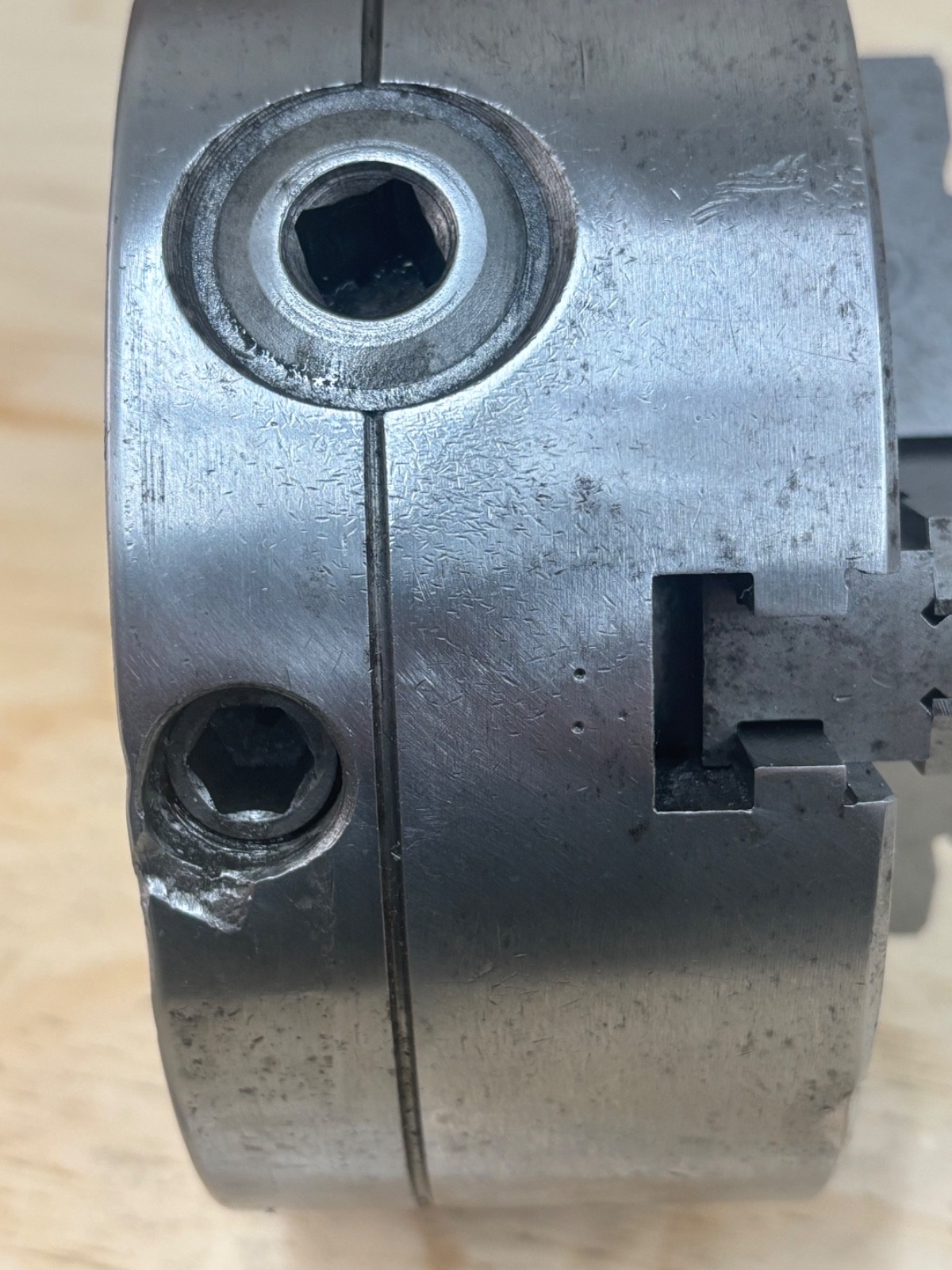 Bison Set Tru 6 1/4” 3 Jaw Metal Lathe Chuck With Reversible Jaws