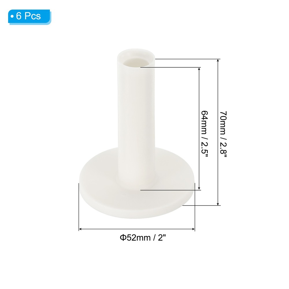 2.8 Inch Rubber Golf Tee, 6 Pack Tall Training Driving Range Tee Stable, White