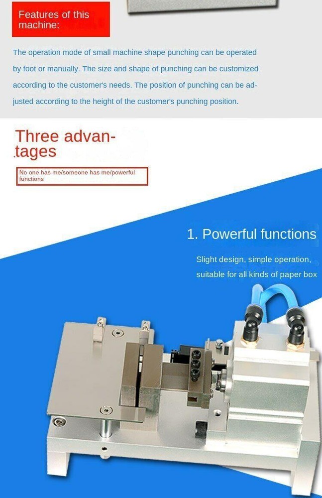 Special-shaped punching gift box crescent machine mold pneumatic punch machine