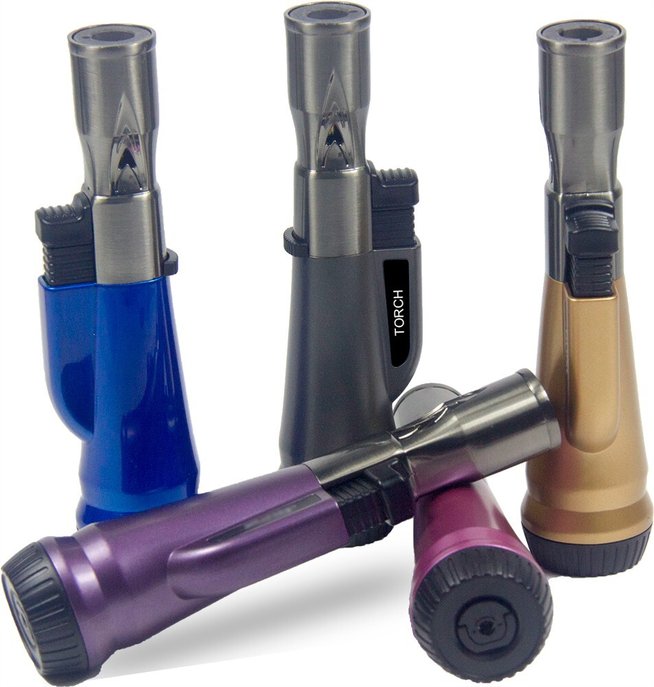 12 PACK Jet Torch Flame Refillable Butane Lighter Adjustable Cigar Lighter