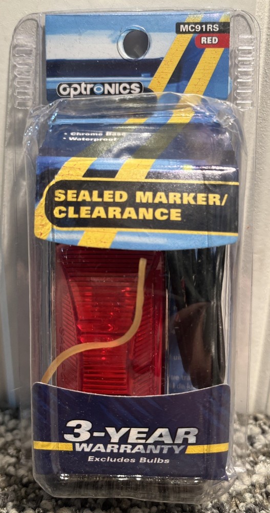 NEW Optronics Sealed Rectangular Marker/Clearance Light Red #MC91RS