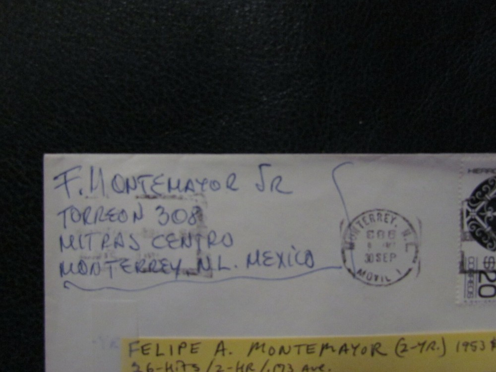 Felipe Montemayor Autographed Envelope JSA Auction Certified