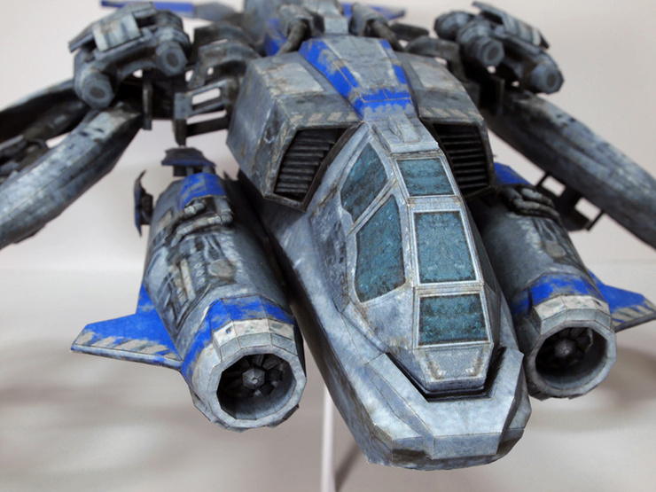 3D paper model Handmade diy Gift Attack Ship Planet Ship Banshee paper model 11c