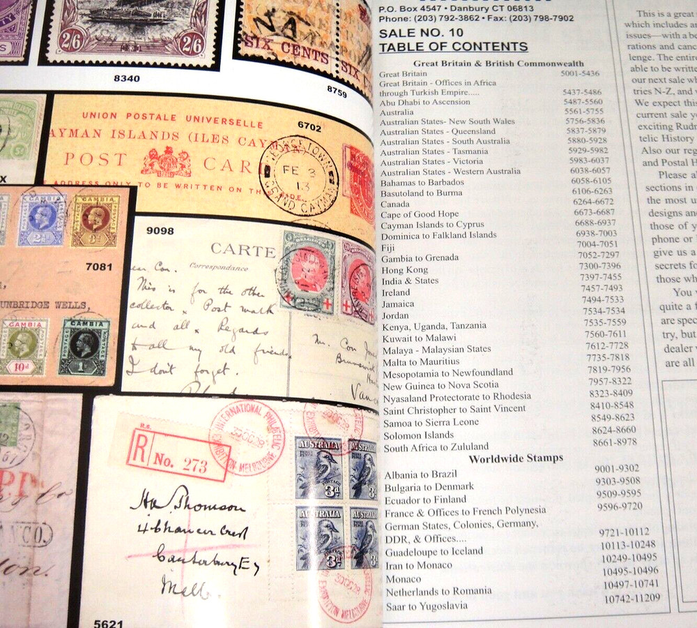 Nutmeg Stamp Auction Catalog 1998 Great Britain and Commonwealth Worldwide