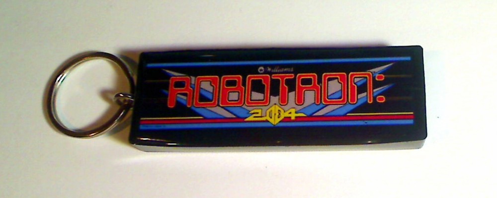 Robotron Arcade Marquee Coin Door accessory Keychain