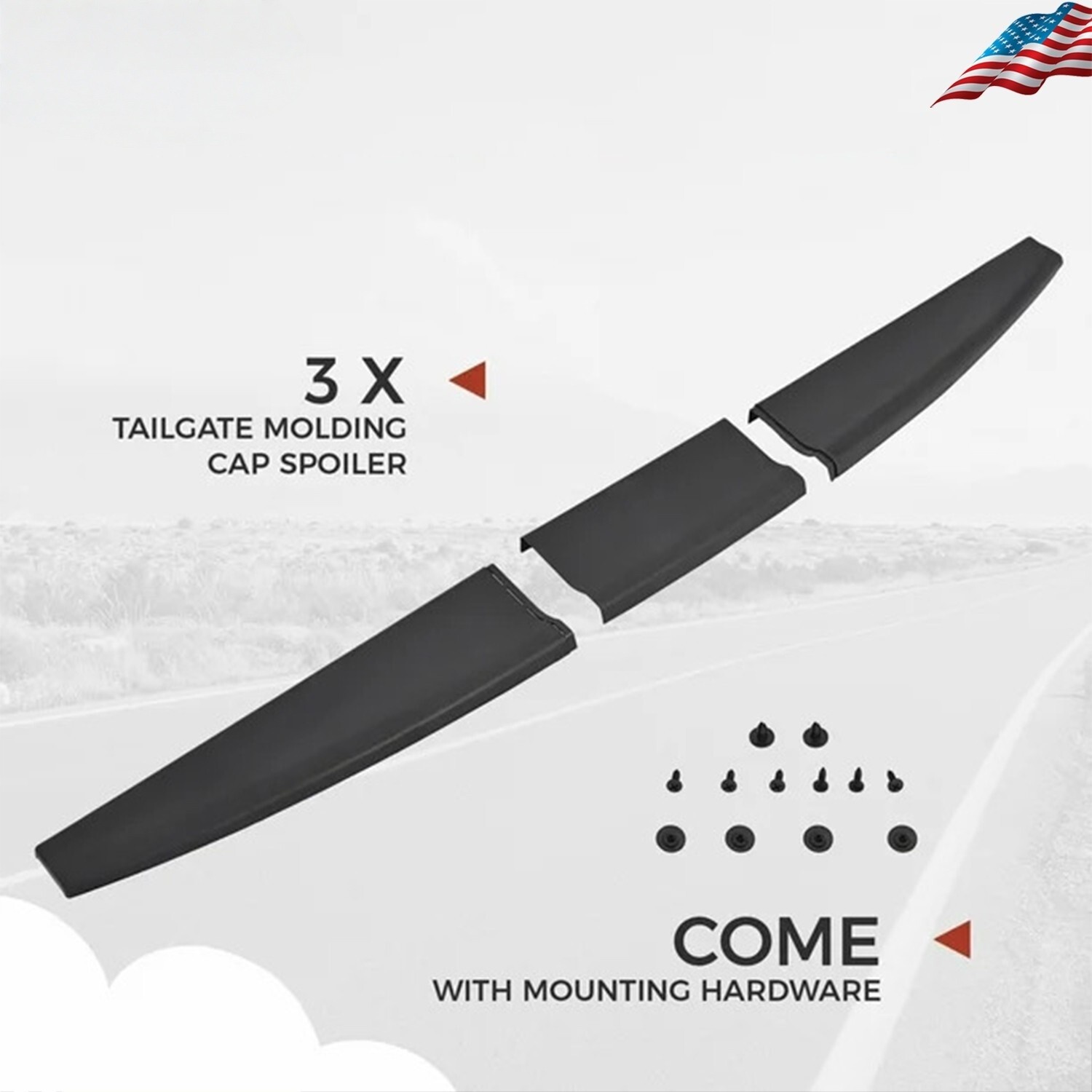 Fits Dodge Ram 1500 2500 3500 09-19 Tailgate Top Protector Molding Cap Spoiler