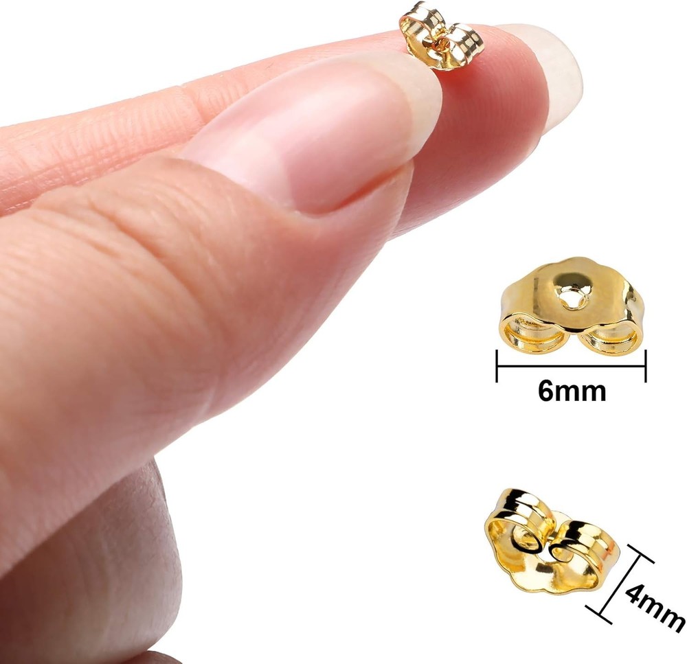30x Gold Plated Earring Backs - Perfect Replacement for Lost Earring Posts