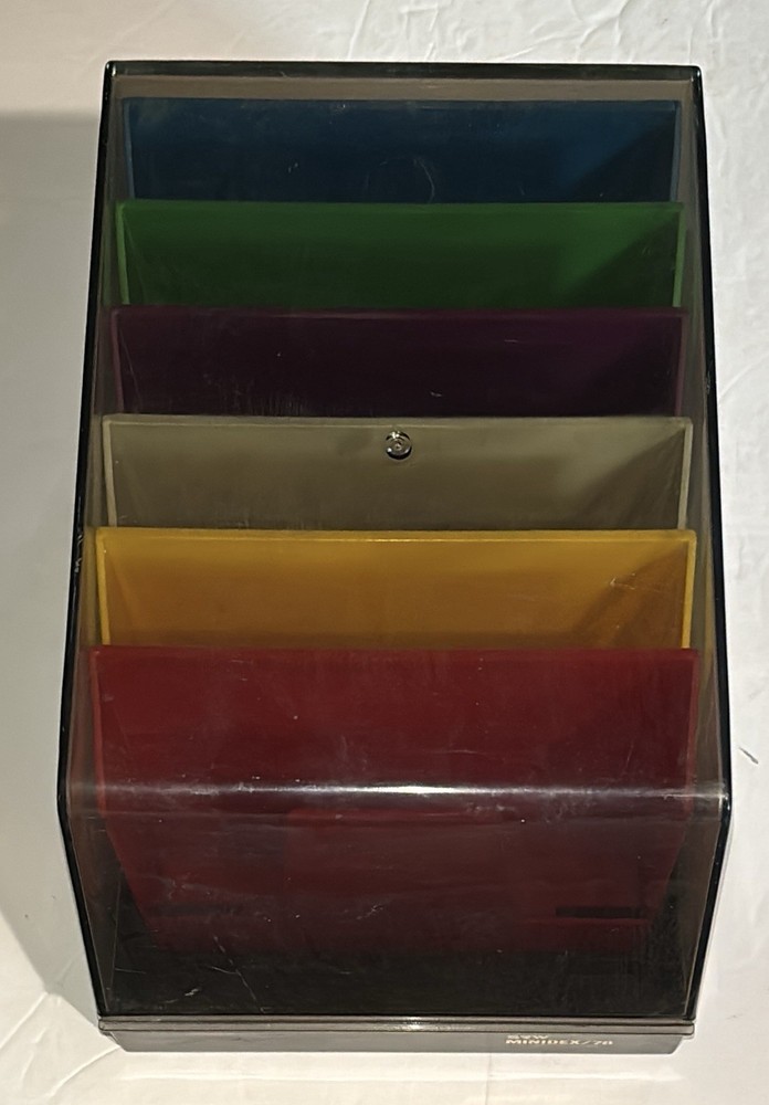 Vintage Lot (6) SRW Minidex/78 Computer Floppy Disk Plastic Storage Case; Red