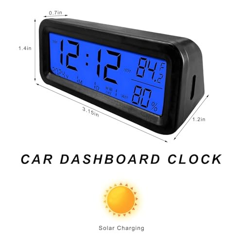 Car Digital Dashboard Clock, Vehicle Electronic Clock with Automatic Backlight
