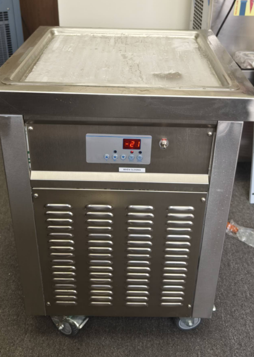 USA Kolice ETL Commercial Roll Ice Cream Machine,21"x21" Square Pan,Auto Defrost
