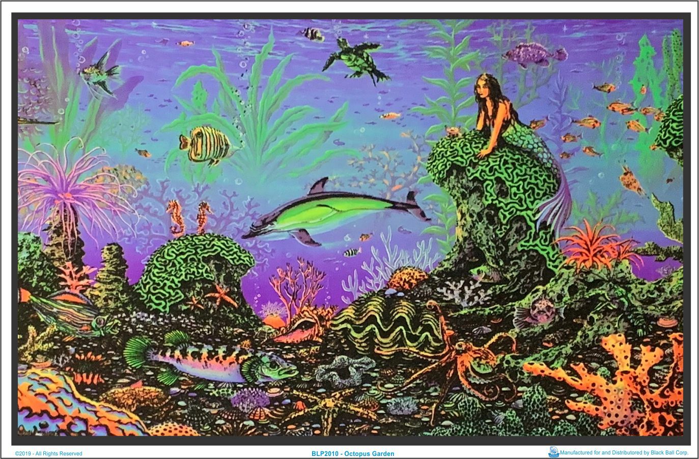 Octopus Garden by: Michael Fishel Blacklight Poster - Flocked - 35" x 23"