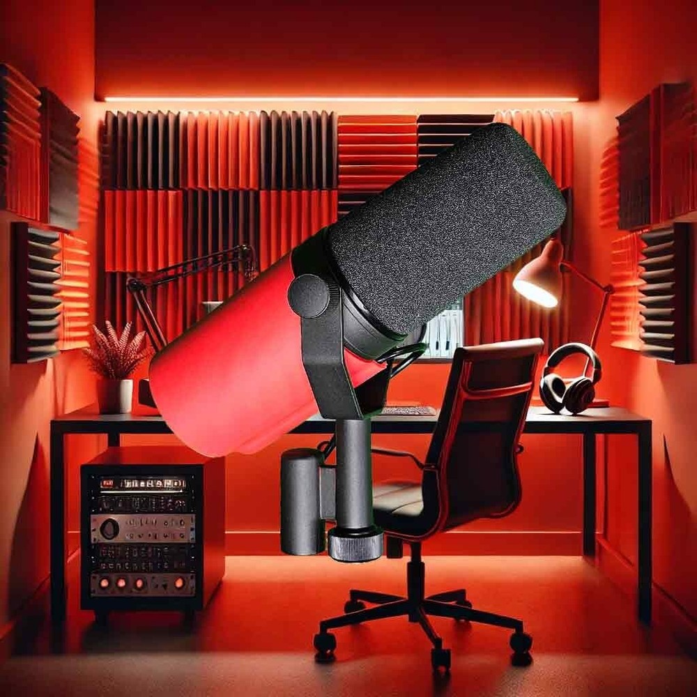 SM7B Red Microphone Base Cover for Shure SM7B/SM7dB Durable Removeable Stye