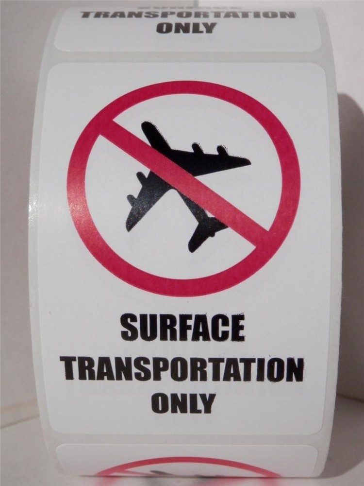 SURFACE TRANSPORTATION ONLY ORM-D  DOT 2x3 Warning Labels Stickers 250/rl