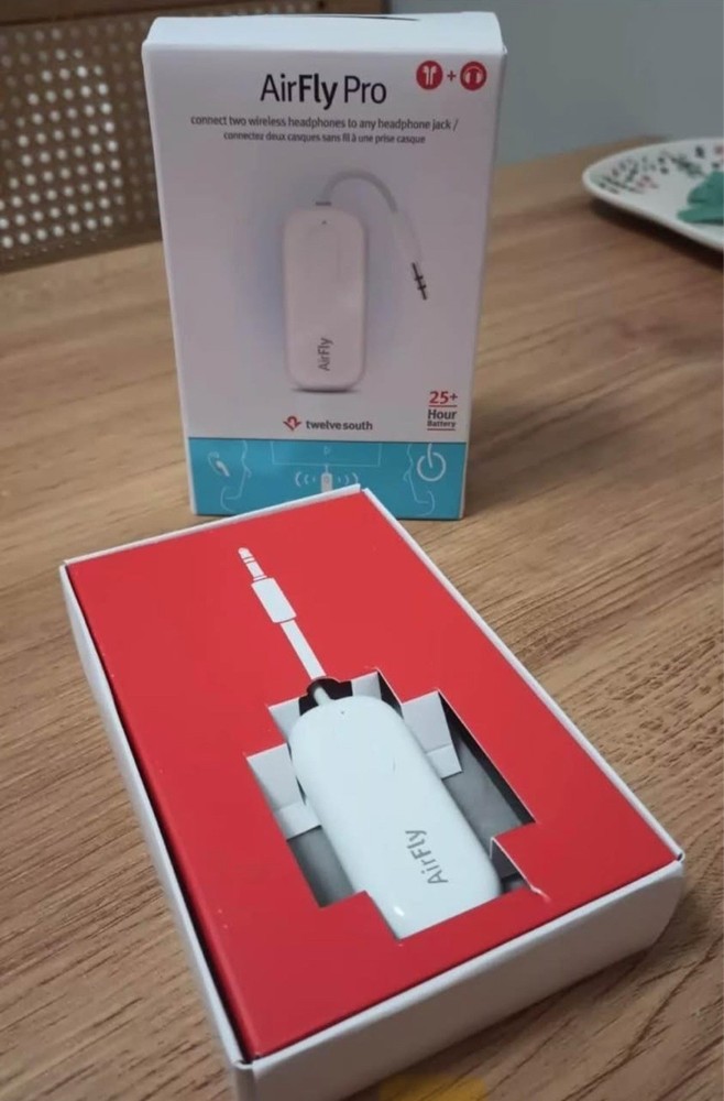 NIB AirFly Pro Bluetooth Wireless Transmitter/Receiver Adapter for 2 Headphones