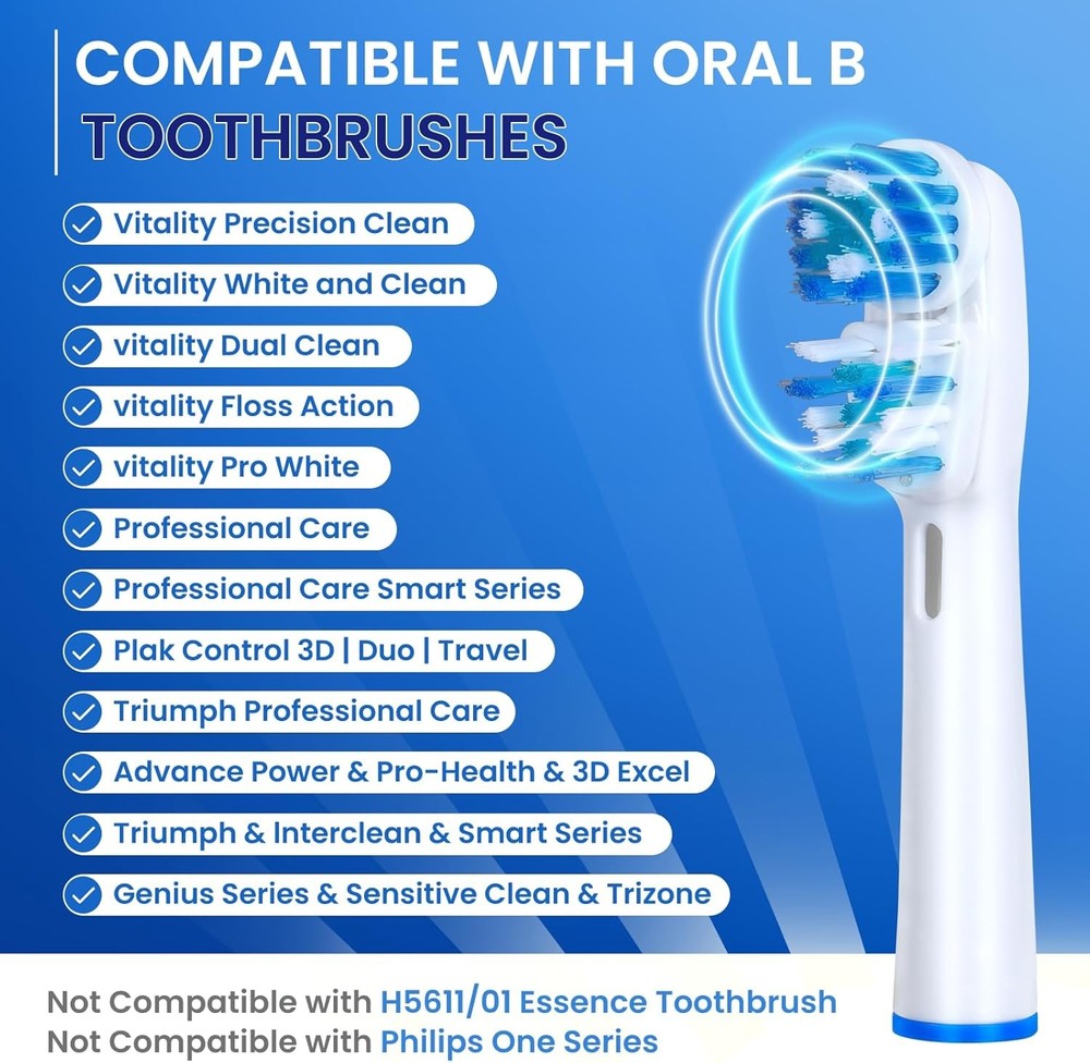 Replacement Brush Heads Compatible with Oral B- Double Clean Design, Double Clea