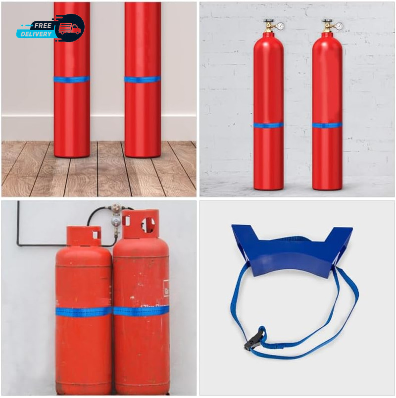 Adjustable Propane Tank Holder Bracket Wall Mounted with High-Strength Strap