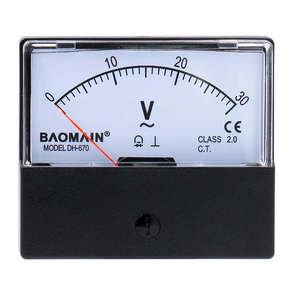 Voltmeter Dh670 Ac 030v Rectangular Class 2.5 Analog Panel Volt Voltage Meter