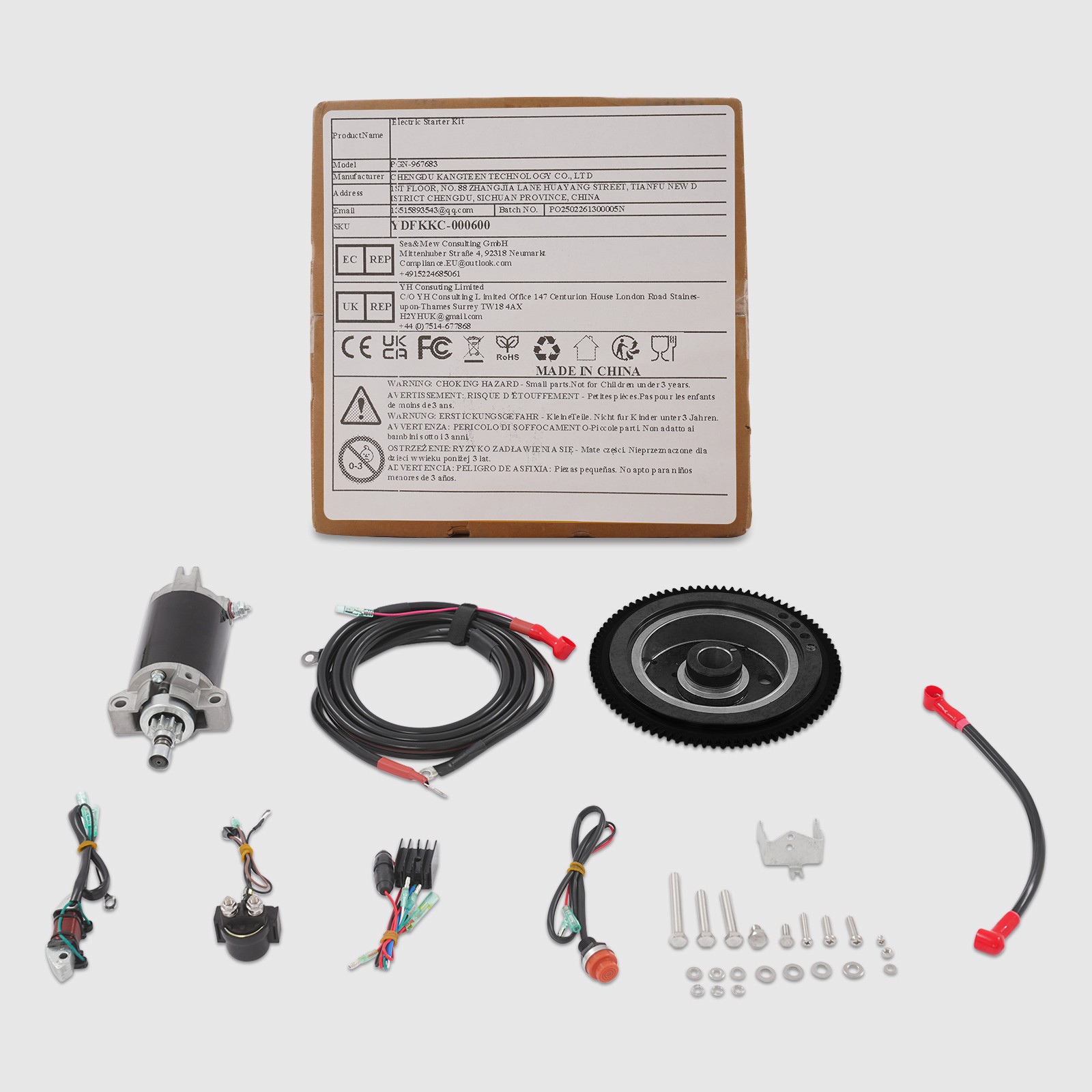 Electric Starter Conversion Kit For Yamaha 2Stroke 40HP Outboard Motor Start Kit