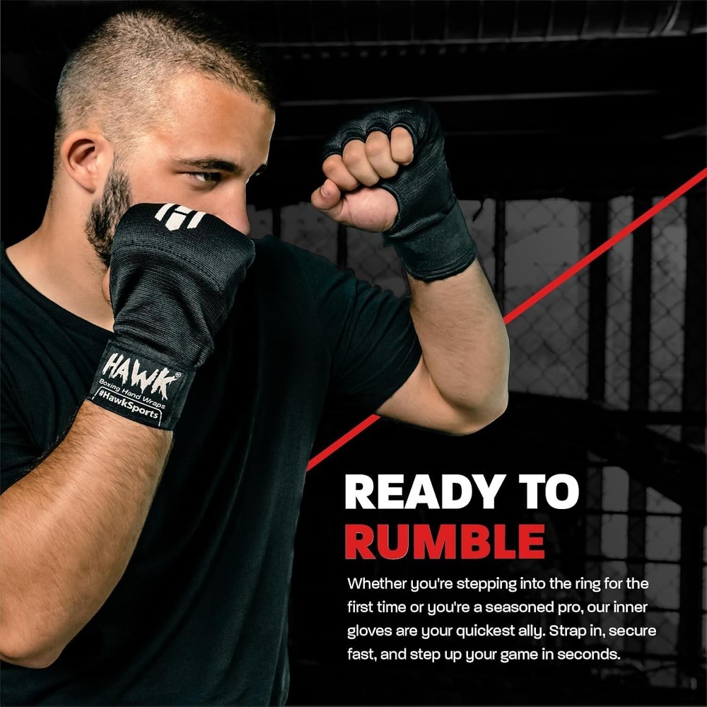 Professional Boxing Inner Gloves with Gel Padding & Quick Wraps - Small-Medium