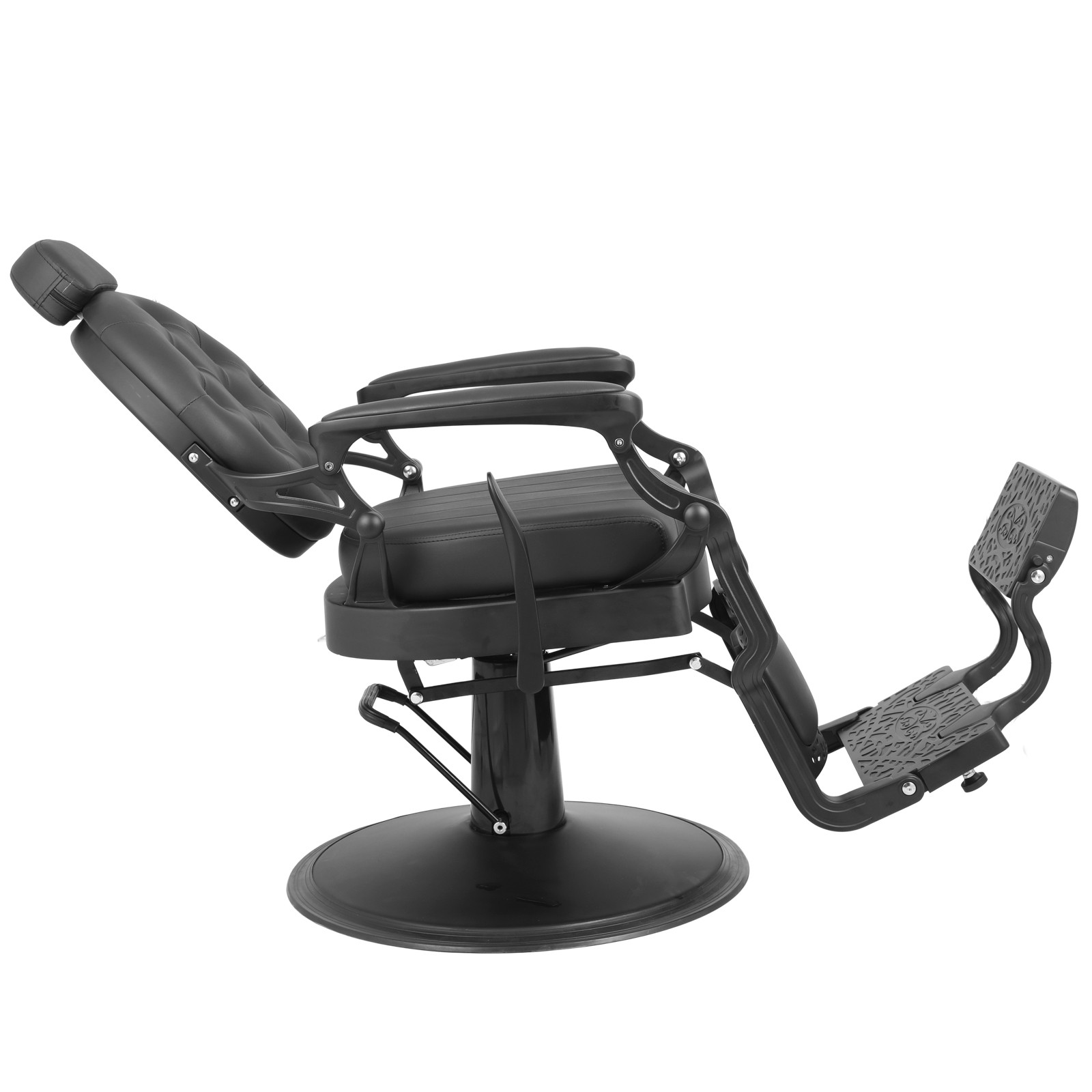 Black Vintage Recline Heavy Duty Barber Chair Hydraulic All Purpose Beauty Salon