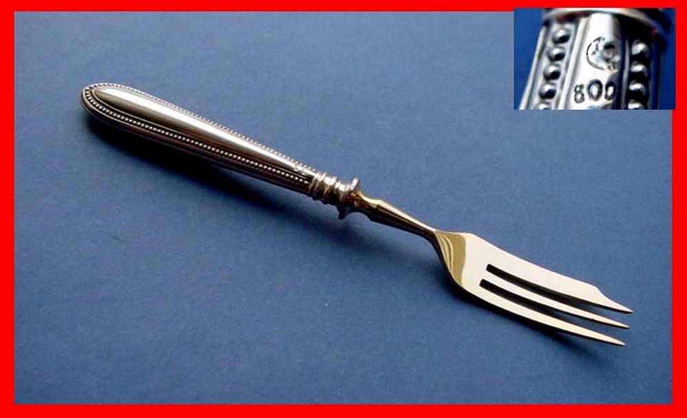 1. By 2. Fork/Kitchen Fork , 800er Silver, XIX C.C204